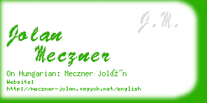 jolan meczner business card